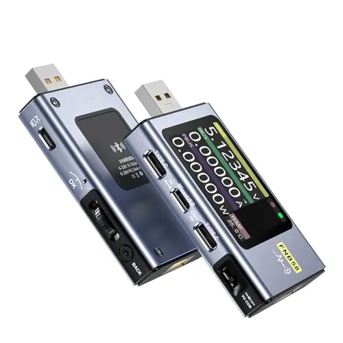 USB TYPE-C テスター 6-24V DC デジタル電圧計電流計高速充電検出容量リップル測定 プラグアンドプレ(With BT)