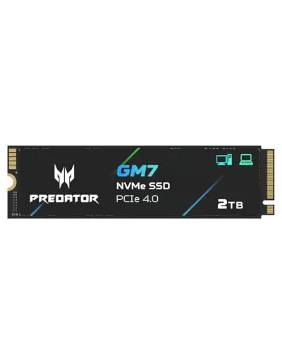 Acer Predator M.2 SSD 2TB GM7 NVMe2.0 2280 PCIe Gen4×4 超高速(最大読み取り：7400MB/s、最大書き込み：6500MB/s) 内蔵SSD 高耐久 3D NAND TLC PS5/PS5 Pro動作確