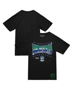 ミッチェル&ネス メンズ トップス Tシャツ Mitchell & Ness Men's Black Minnesota Timberwolves Worldwide Collection Glow Up T-Shirt Black ブラック