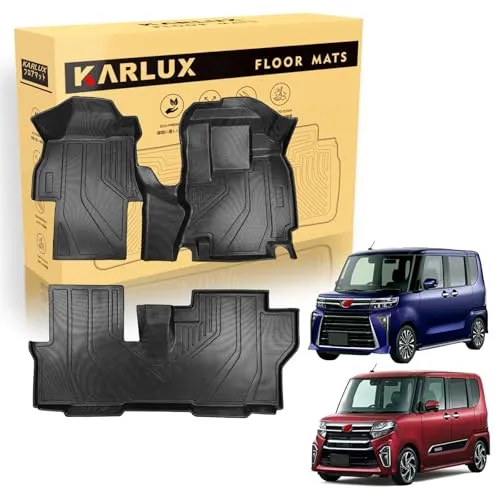 KARLUX タント/タントカスタム/タントファンクロス LA650S / LA660S シフォン LA650F / LA660F車用 フロアマット,高級TPE素材、防水・防滑・防汚、柔らかく豪華、上品、取り付け簡単、耐久性、TANTO/TANTO CUS