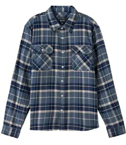 Brixton Bowery L/S Flannel Shirt Flint Blue/Twilight Blue/Beige S ネルシャツ 送料無料