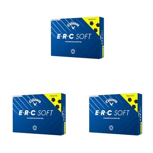 キャロウェイ(Callaway) ゴルフボール ERC SOFT 25 YLW TRUVIS 3ピース構造 トゥルービス・イエロー (× 3)