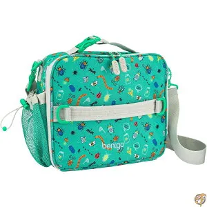 【5日最大1500円クーポン】Bentgo Kids Lunch Bag - Durable, Double Insulated, Water-Resistant Fabric, Interior & Exterior Zippered Pockets, Water Bottle Holder Ideal for Children 3+ (Bug Buddies)
