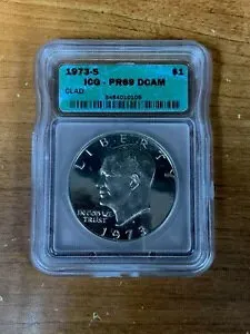 1973 S $1 アイゼンハワー ドル プルーフ IGC PR69DCAM