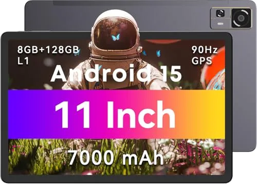 タブレット 11インチwi-fiモデル Android 15大型タブレットCHUWI AuPad 8GB RAM+128GB+512GB microSD拡張、Snapdragon 685 8コア90Hz Widevine L1対応、 7000mAh 192