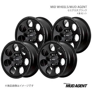 MID WHEELS/MUD AGENT ハイエース 200系 アルミホイール4本セット【15×6.0J 6-139.7 INSET33 SBK】L19A5606D333030N×4