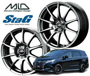 16インチ 5H114.3 6.5J+38 5穴 ホイール トヨタ平座ナット 1本 メタリックグレー MID WHEELS StaG