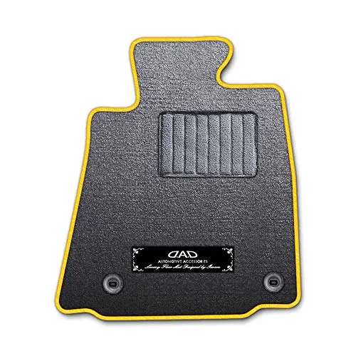 DAD ギャルソン D.A.D エグゼクティブ フロアマット SUZUKI (スズキ) Jimny ジムニー 型式: JA11C/11V 1台分 GARSON エレガントデザイングレー/オーバーロック(ふちどり)カラー : イエロー/刺繍 : シルバー/ヒ