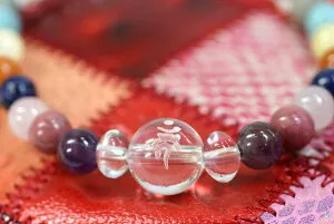 【Luna lazuli】7色お守り梵字水晶ゲルマニウムブレスレット 【Fa_3/4_8】