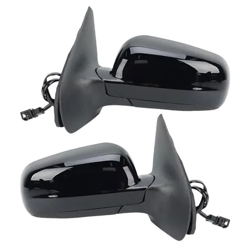 に適合する VW に適合する ゴルフ MK4 1997-2007用 5ピン ドアサイドミラーアセンブリ ブルーレンズ ヒーター付き(Black 1 pair)