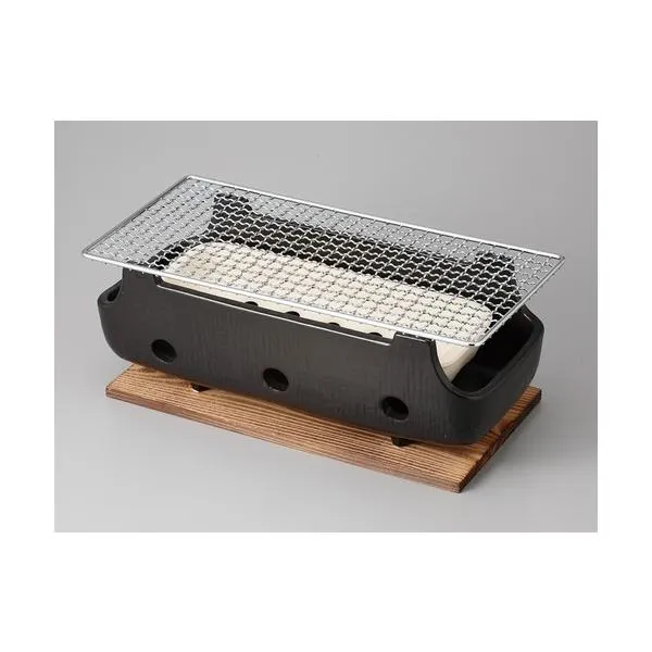☆ コンロ ☆ 串焼（大） 水コンロ（木台網付） [ 32 x 15 x 11cm ] 【 料亭 旅館 和食器 飲食店 業務用 】