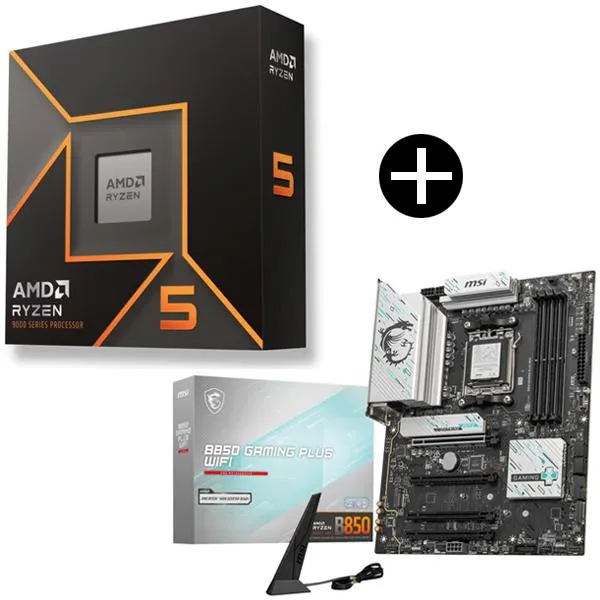AMD Ryzen 5 9600X W/O Cooler WOF (6C/12T、3.9GHz、65W) CPU + MSI B850 GAMING PLUS WIFI ATXマザーボード セット