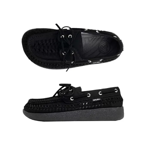[マリブサンダルズ] SKIPPER BOAT SHOE スリッポン ボートシューズ ユニセックス MS310 BLACK/BLACK US 7.0（24.5～25.0cm）