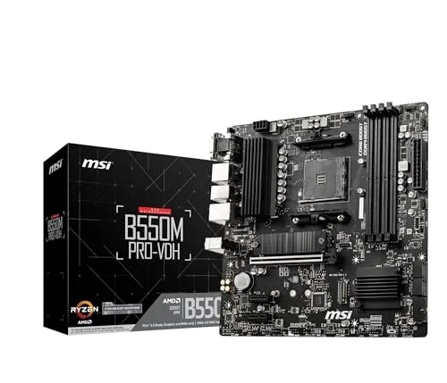 MSI B550M PRO-VDH AMD Ryzen 5000/4000G/3000シリーズプロセッサ対応 Socket AM4 DDR4 PCIe4.0対応 Micro-ATX マザーボード MB6468