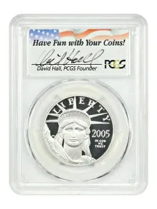 2005-W 100ドル 自由の女神像 PCGS PR70DCAM (デビッド・ホール署名)