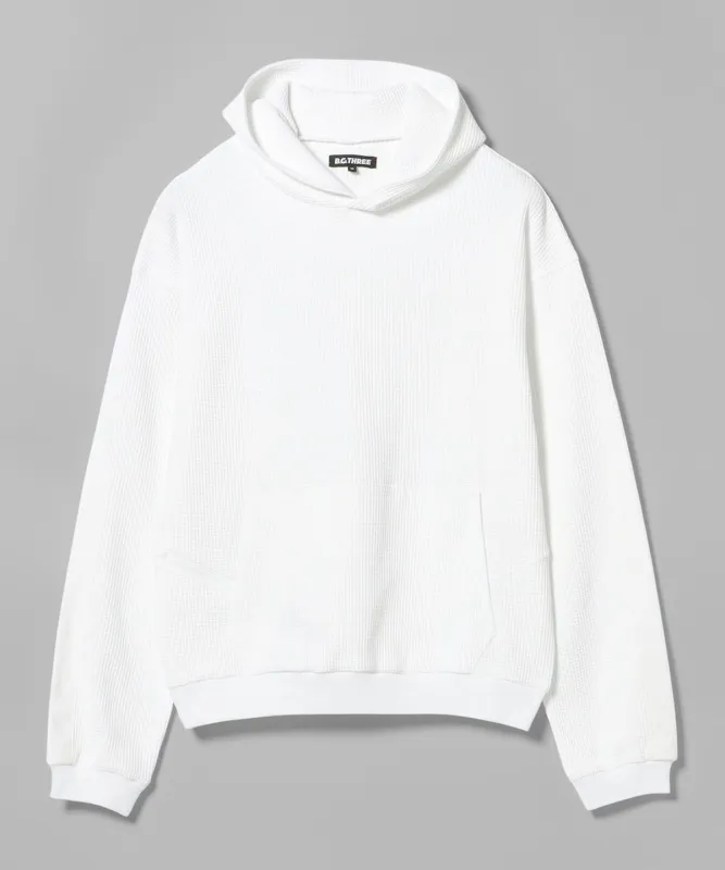 B. G.THREE / ALL-TIME ワッフル フード プルオーバーシャツ（LV.3） トップス MEN WHITE XL