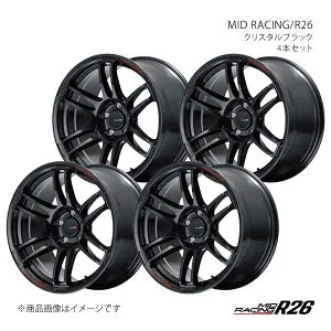 MID RACING/R26 インプレッサG4 GJ2/3/6/7 アルミホイール4本セット【17×7.0J 5-100 INSET48 CBK】X195770533480300×4