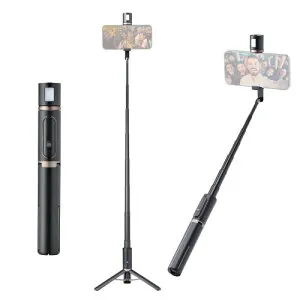 ベルボン Velbon スマホ三脚 コールマン(Coleman) セルフィー ライトワンスタンド AZ ブラック LEDライト付き 自撮り棒&スタンド Bluetooth対応リモコン搭載 iPhone Android 対応 セルカ棒 4907990502223 A