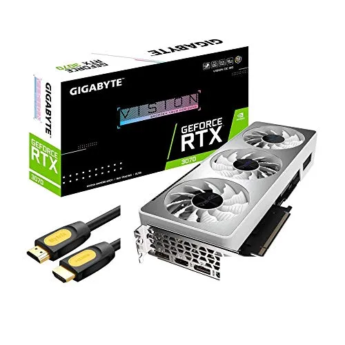 GIGABYTE GeForce RTX 3070 Vision OC DirectX 12 グラフィックカード 8GB 256-Bit GDDR6 PCI Express 4.0 WINDFORCE 3X 冷却システム RGB Fusion 2.0 HD