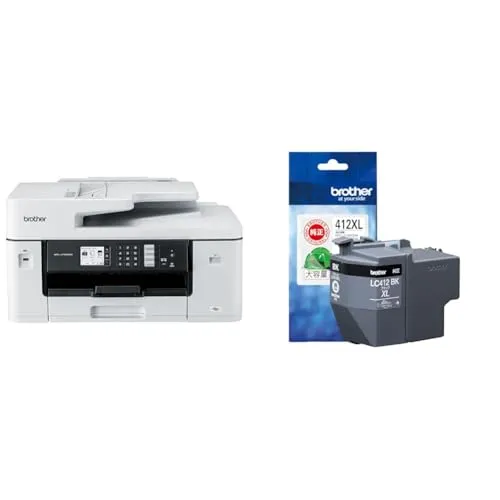 【セット買い】ブラザー プリンター A3インクジェット複合機 MFC-J7100CDW (FAX/ADF/30万ページ耐久/自動両面) + インクカートリッジブラック(大容量)LC412XLBK対応型番:MFC-J7300CDW、MFC-J7100CDW他