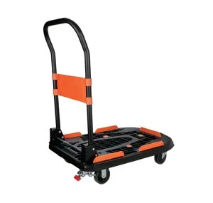 トラスコ中山(TRUSCO) 樹脂台車 カルティオ (新型) 折畳 スチールストッパー付 ブラック 780×490 MPK-780-BK-SS