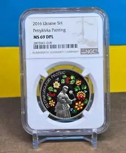 2016 ウクライナ 5H UAH - ペトリキウカ絵画 - NGC MS69 DPL /w OGP - トップポップ = 1