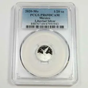 2020年 Mo PCGS プルーフ PR69 DCAM - メキシコ - 1/20オンス シルバー リベルタッド オンザ #51203A