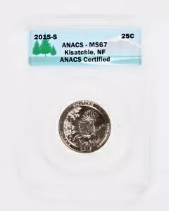 2015-南アメリカ 美しい国立公園クォーター ANACS MS67 25c - 5 コイン セット