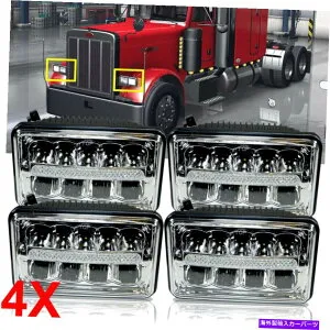 USヘッドライト PeterBilt 357 378 379 4x6 '' 45W LEDヘッドライト高ロービームDRLランプ4PCS For Peterbilt 357 378 379 4x6'' 45W LED Headlight High-Low Beam DRL Lamp 4Pcs【並行輸入品】