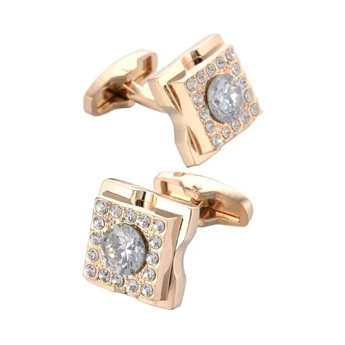 Square Gold Enamel Metal Cufflinks for Foreign Trade Shirts