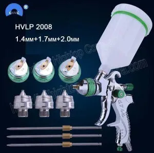 2124 HVLP 2008 塗料スプレーガンセット 1.4mm 1.7mm 2.0mm DIY ペイントガン