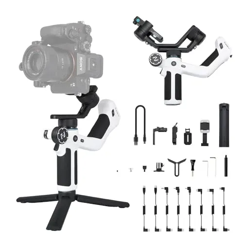 FeiyuTech SCORP-Mini 2 オールインワン3軸スタビライザー【DGP 2024金賞】一眼レフ/ミラーレスカメラ/iPhone/スマートフォン ジンバル [ ダブルハンドル 自動追跡トラッカー 最大1.2kg ペイロード Canon EOS