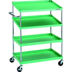 TRUSCO ツールワゴン フェニックスワゴン 省音 900X600XH1300 2段 傾斜2段付 ヤンググリーン PEW-1292N2-YG 【149-7645】