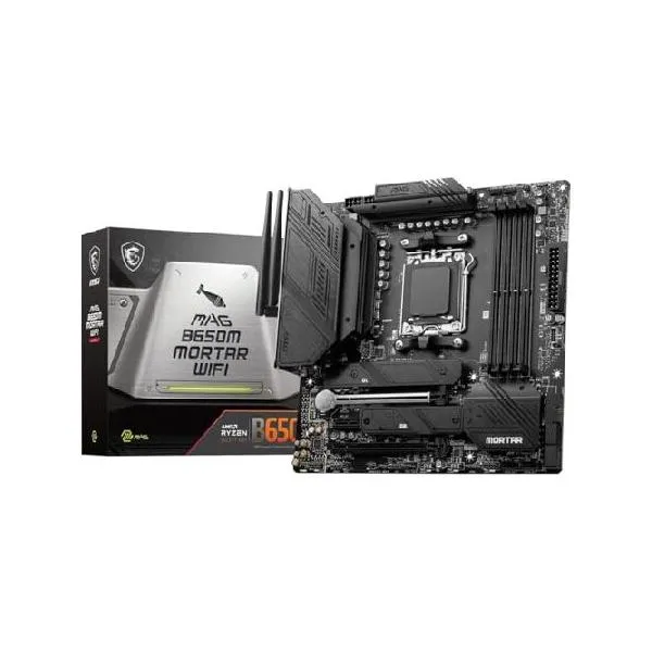 MSI MAG B650M Mortar WiFi Gaming Motherboard (AMD Ryzen 9000/8000/7000 Series Processors,AM5,DDR5,PCIe 4.0,M.2 Slots,SATA 6Gb/s,USB 3.2 Gen 2_並行輸入