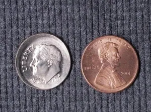 2000p ダイムおよび 2001p ブロードストライク セント ドラマティック US ミントエラー コインロット-