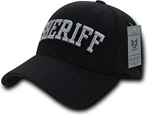 Rapid Dominance R82-SHE-BLK-07 Sheriff Fit All Flex Caps44; Black - Extra Large & Large