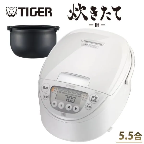 タイガー 炊飯器 5.5合炊き IH炊飯器 炊きたて IHジャー炊飯器 遠赤黒厚釜 JPW-M100-WY ピュアホワイト