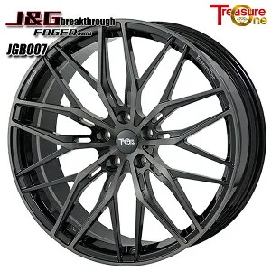 22インチ 9.0J 5H120 3～40 トレジャーワン 鍛造 J&G ブレイクスルー JGB007 ブラック/ブラッシュド/ブラッククリア アルミホイール単品 1本 4本以上送料無料 ■受注生産商品■