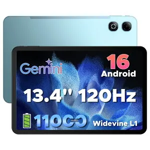 【新発売9000円オフ大画面タブレット】DOOGEE U13PRO GeminiAI Android16タブレット 13.4インチ 大画面 120Hz WiFiモデル 36GB RAM+256GB ROM+2TB拡張可 11000mAh大容量 Unisoc T7300 6nm高性能 Bluetooth5.4 8MP/13MP デュアル