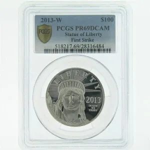2013-W 1オンス プラチナ 自由の女神コイン PCGS PR-69 DCAM FS