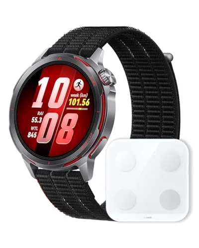 【体組成計セット】HUAWEI WATCH GT Runner 2 スマートウォッチ GPS搭載 高精度 2周波 マラソンモード ゴルフナビ ランニング 重量34.5g 3000nits高輝度 最長14日間バッテリー 心電図分析 健康管理 ブラック