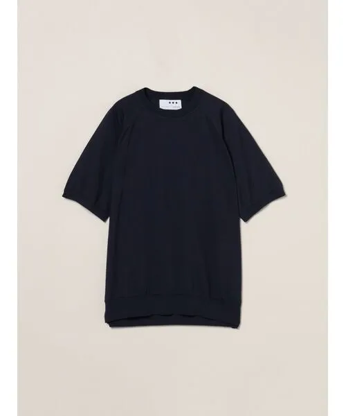 three dots/スリードッツ Men's dress knitted's/s t-shirt midnight blue M