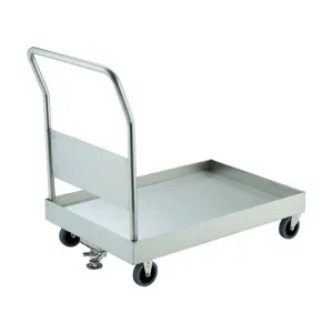 トラスコ(TRUSCO) ステンレス台車 オールSUS304 皿型台車 900X600 帯電防止U車輪 ストッパー付 SSAR-2TBU-S 1点