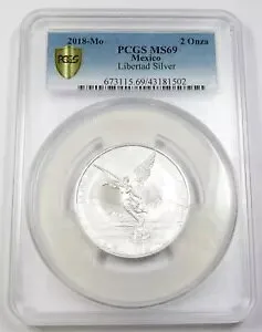 2018-Mo PCGS MS69 2 オンス シルバー オンザ リベルタード メキシコ 商品番号 30798M