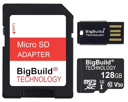 BigBuild Technology 128GB U3 Micro SDXCメモリーカード GoPro Hero 2024 Insta360 Ace Pro 2 X4 / X5 Flow GO 3S アクションカメラ用