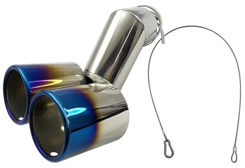 BRIGHTZ N-BOXカスタム JF5 JF6 ステンレス２本出しマフラーカッター 青 【 MUF－CUT－005 】 JF F5 F6 5 6 N－BOX ジョイ NBOX JOY