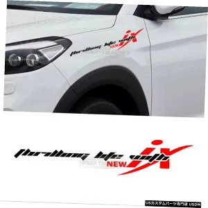 クロームメッキ ヒュンダイ14-15ツーソンix用の新しいixロゴスローガン素材デカールステッカーカバー New ix Logo Slogan Material Decal Sticker Cover For HYUNDAI 14-15 Tucson ix 【並行輸入品】