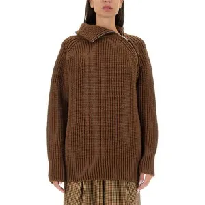 Dries Van Noten ドリスヴァンノッテン レディース ニット・セーター・カーディガン 0112339706703 SHIRT WITH ZIP. BROWN S XS 【送料無料・関税込】