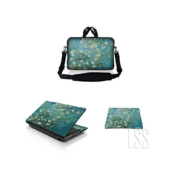 13 inch Sleeve Bag Carrying Case w/Handle, Adjustable Shoulder ＆ Matching Skin Sticker, Mouse Pad Compatible with 12" 12.1" 13" 13.3" Lenovo_並行輸入