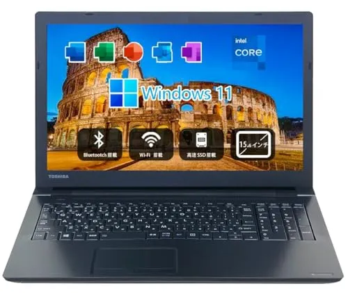 【整備済み品】 東芝 ノートパソコン DynaBook B55／B65／15.6型 ／Win 11 Pro／MS Office H&B 2019／第6世代Core i3 ／16GBメモリ／256GB SSD／SkyinkのWIFI／Bluetooth／HD